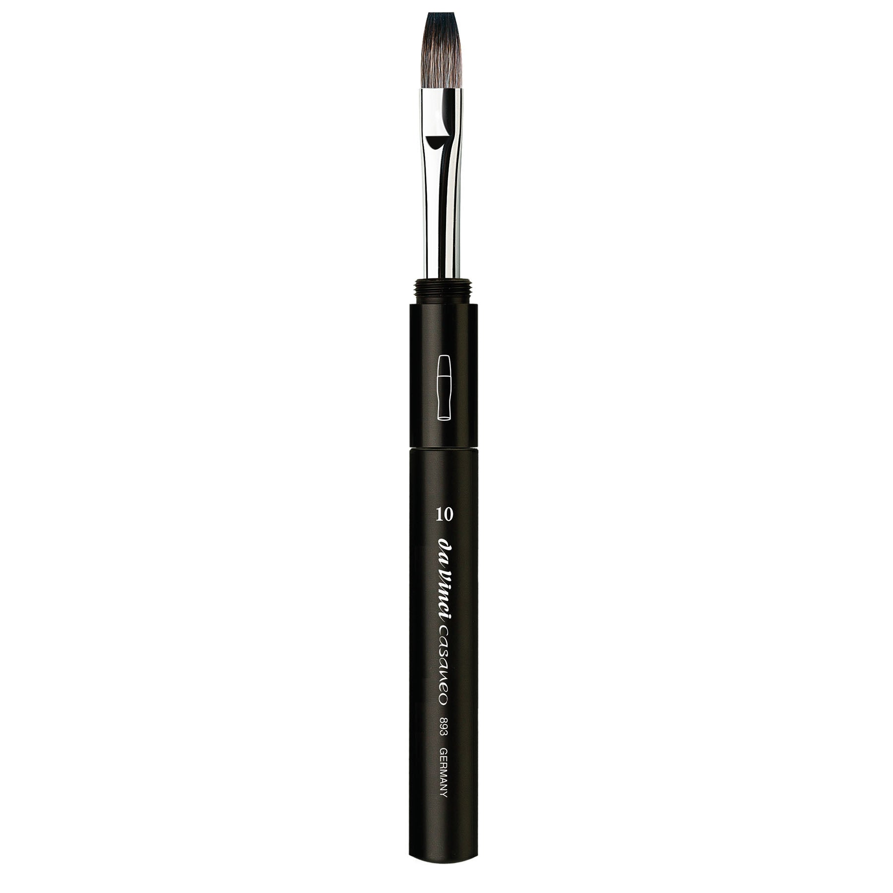 CASANEO Pocket Travel Brush, Extra Soft Synthetic, Watercolor & Acrylic, Flat, Series 893TP, Size 10