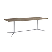Bush Business Furniture 96-inch Office Conference Table with Metal Base in Modern Hickory - 95.19" Width x 42.00" Depth x 28.65" Height