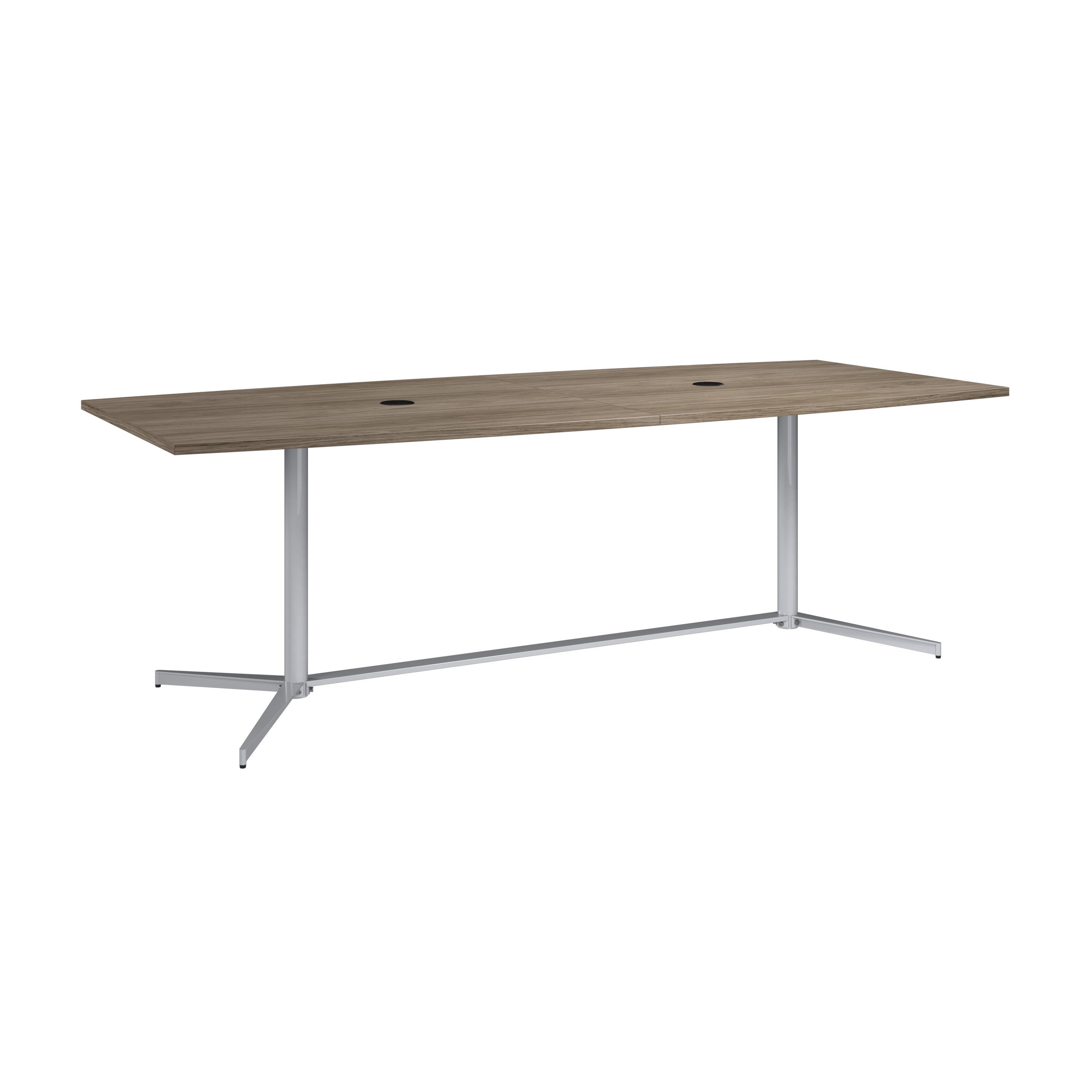 Bush Business Furniture 96-inch Office Conference Table with Metal Base in Modern Hickory - 95.19" Width x 42.00" Depth x 28.65" Height