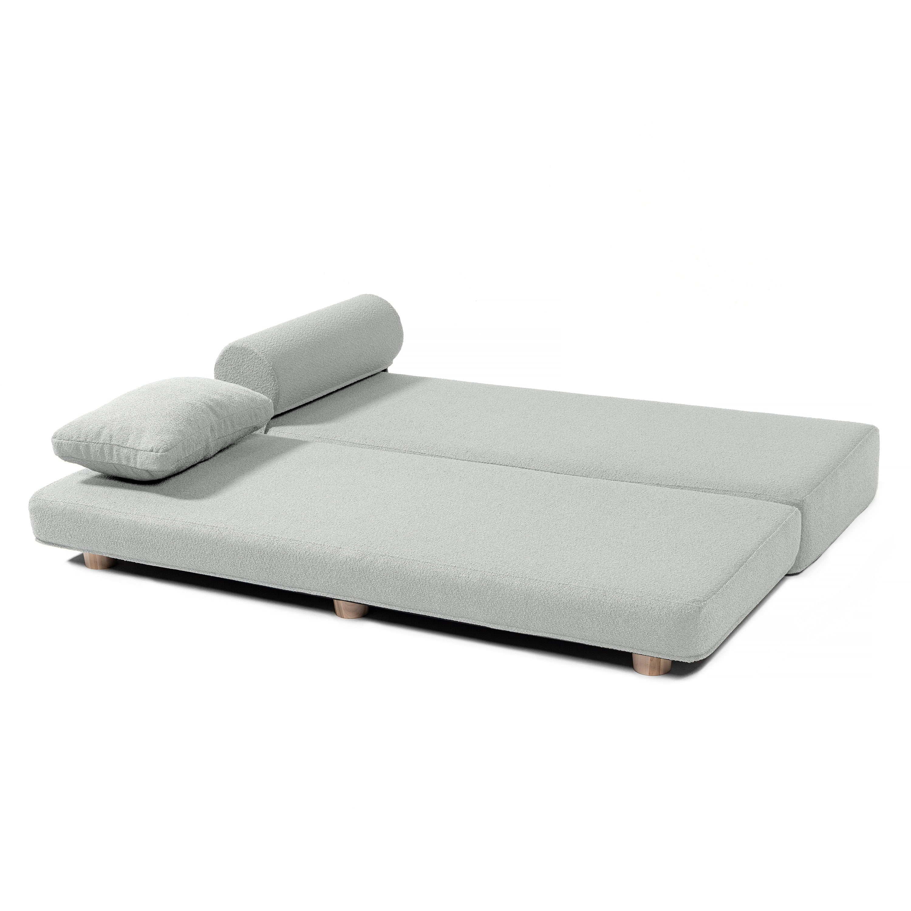 Jaxx Avida Daybed – Fold Out Queen Sleeper – Premium Boucle: Sleek and Modern Lounge for Relaxing and Overnight Guests - Terra Cotta