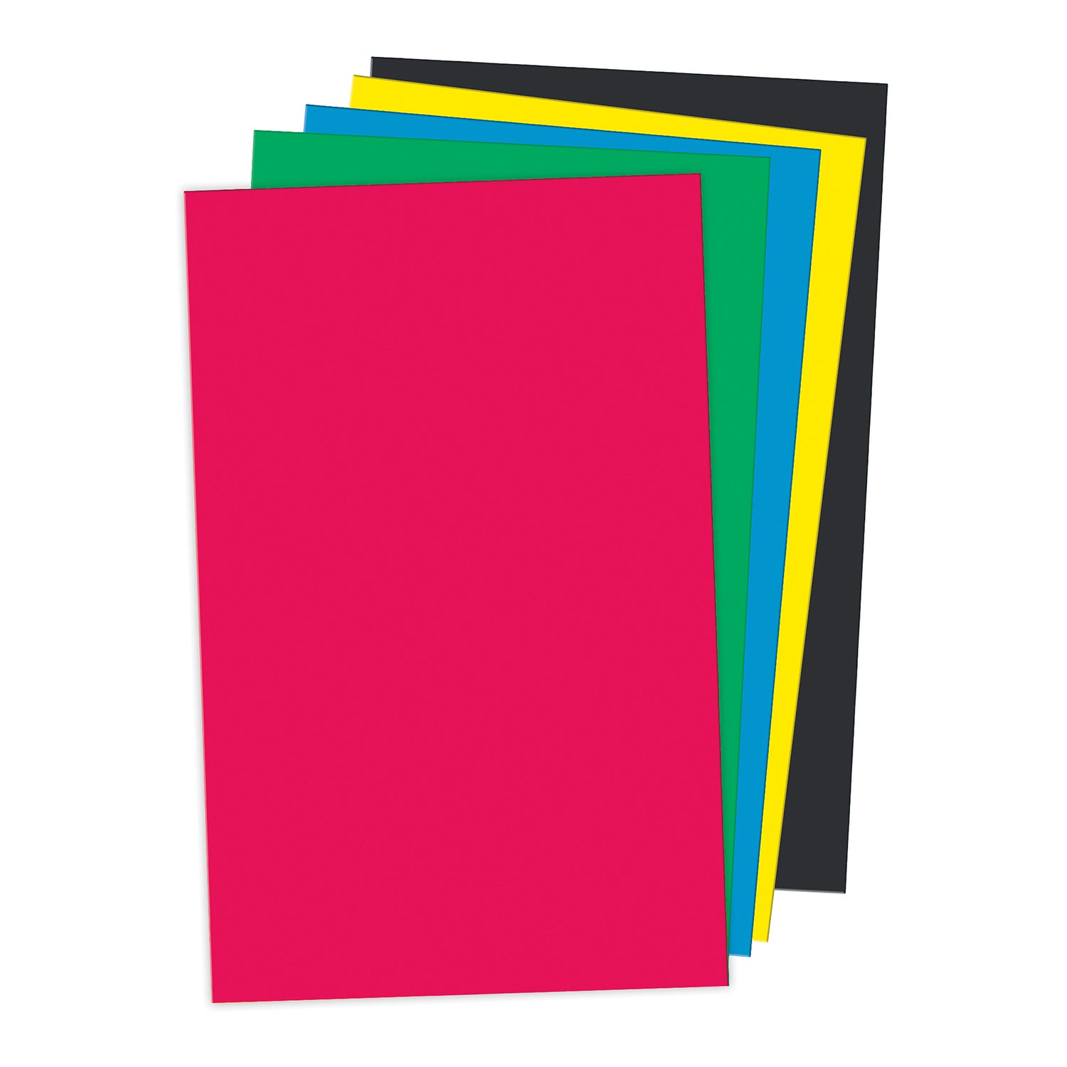 Primary Poster Board, 5 Assorted Colors, Primary, 14" x 22", 5 Sheets