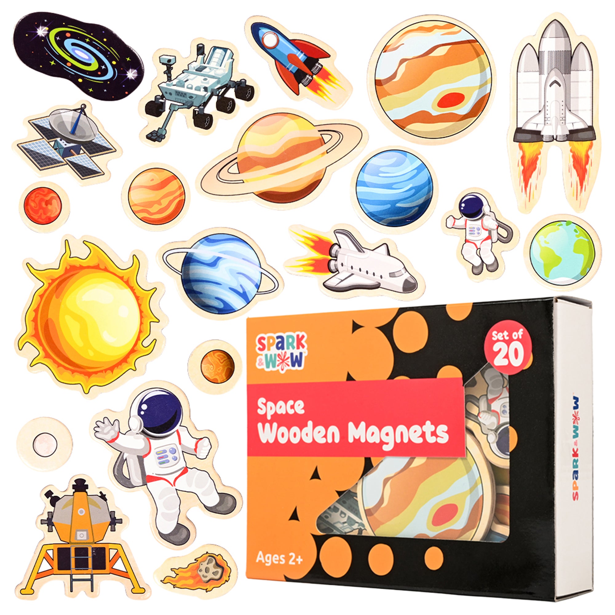 Spark & Wow Wooden Magnets - Space