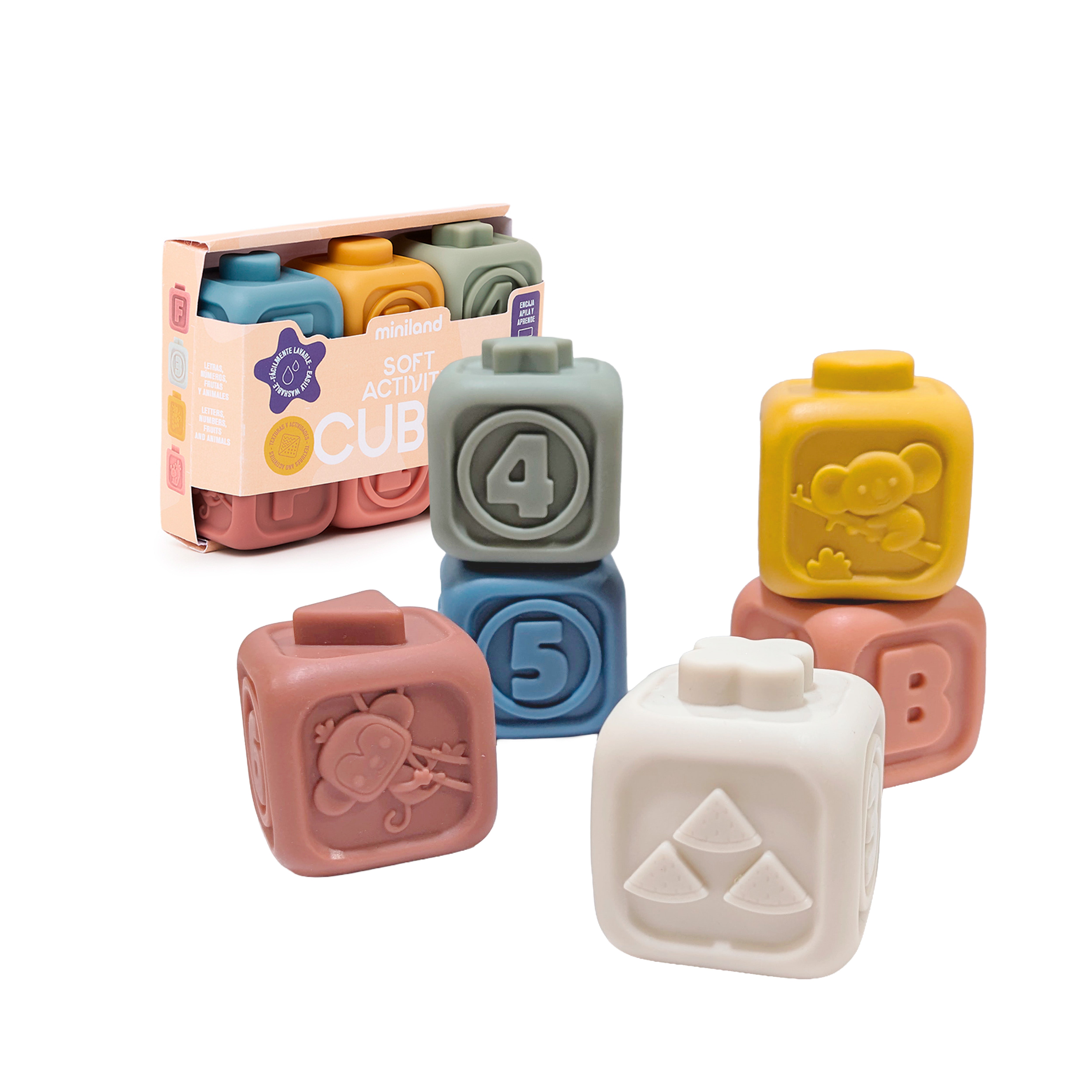6 Stackable Rubber Cubs