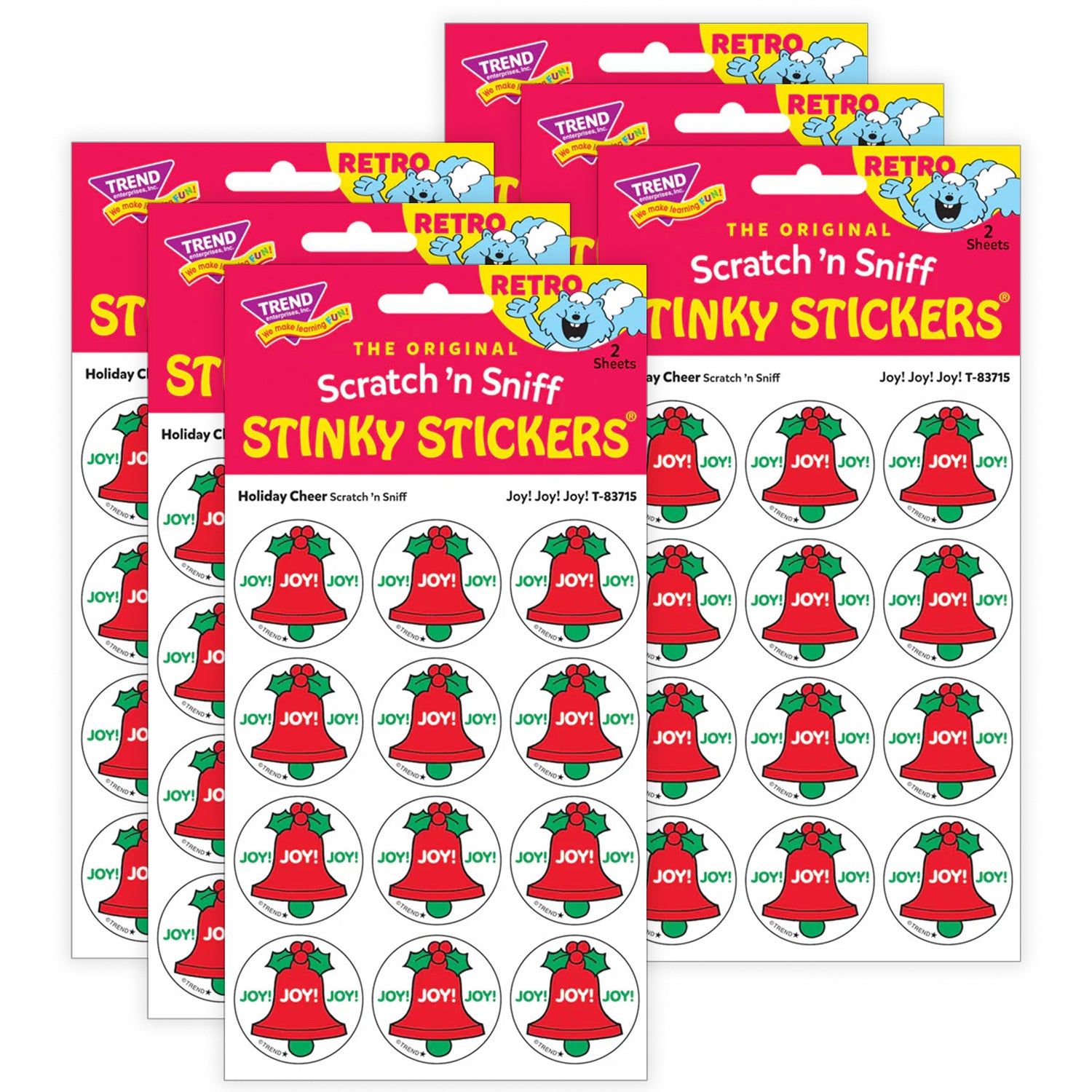 Joy! Joy! Joy!/ Holiday Cheer Scent Stickers, 24 Per Pack, 6 Packs