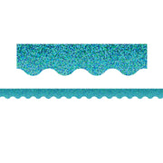 Teal Sparkle Scalloped Border Trim