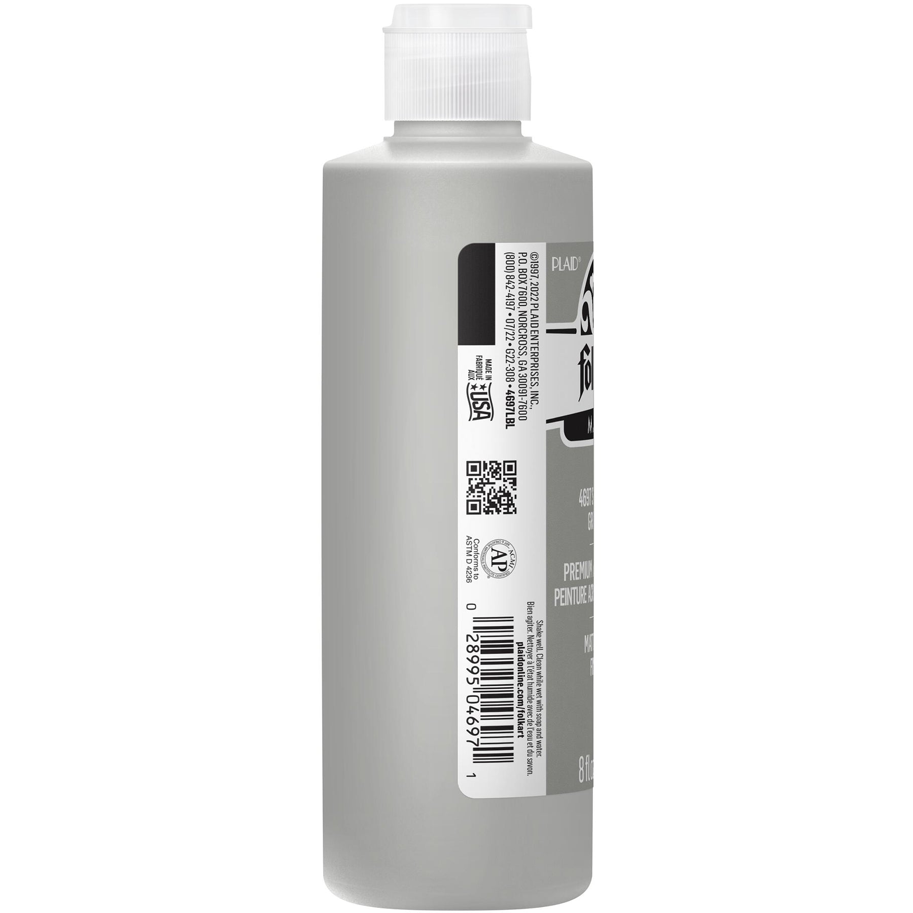 Acrylic Paint Matte, 8oz., Steel Gray