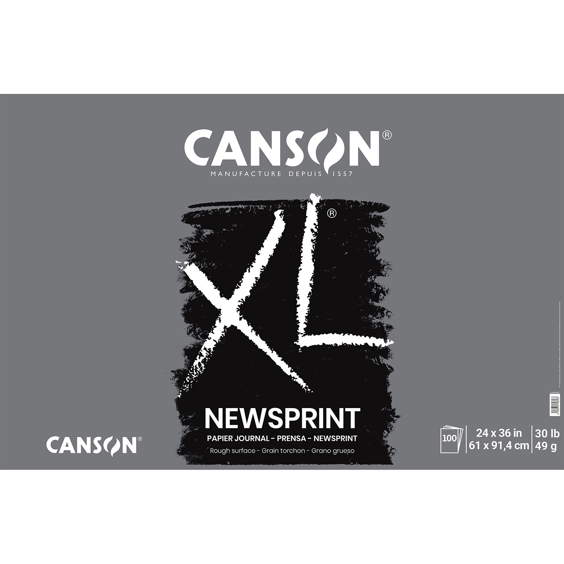 XL Series Newsprint Pad, Foldover Binding, 100 Sheet, 24x36 inch, 1 Count