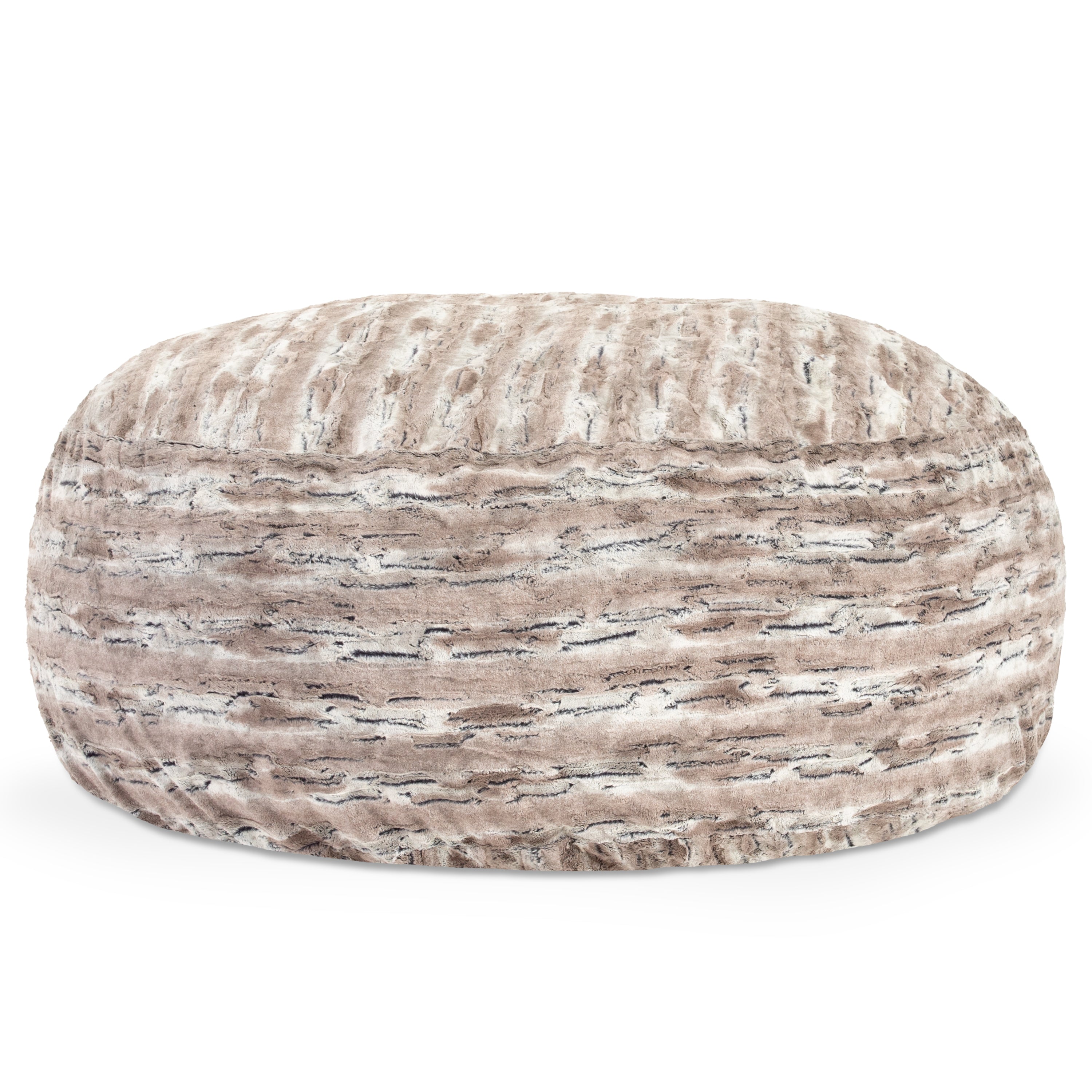 Jaxx Saxx 6 Foot Giant Bean Bag Chair - Luxe Faux Fur, Mountain Fox