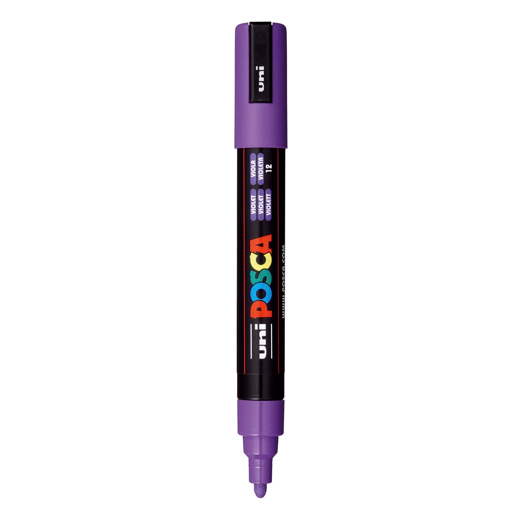 uni® POSCA PC-5M Water-Based Paint Markers, Reversible Medium Tip (1.8-2.5mm), Violet