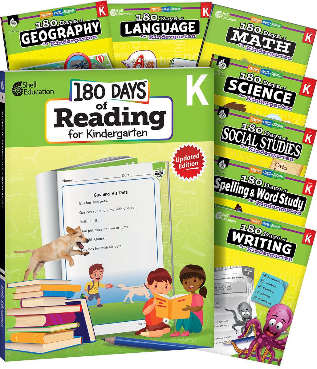 180 Daysâ„¢ Bundle Grade K: 8-Book Set, Practice, Assess, Diagnose