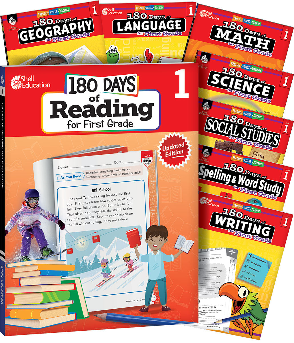 180 Days™ Bundle Grade 1: 8-Book Set, Practice, Assess, Diagnose