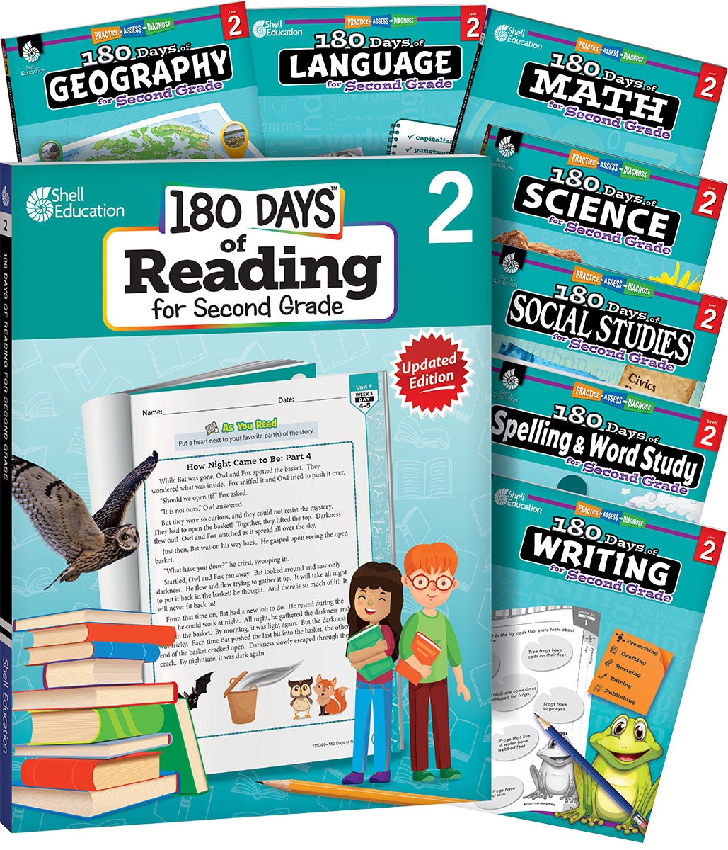 180 Days™ Bundle Grade 2: 8-Book Set, Practice, Assess, Diagnose