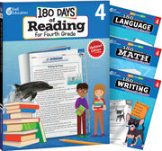 180 Days™: Reading, Math, Writing, & Language for Grade 4: 4-Book Set, Practice, Assess, Diagnose