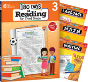 180 Days™: Reading, Math, Writing, & Language for Grade 3: 4-Book Set, Practice, Assess, Diagnose