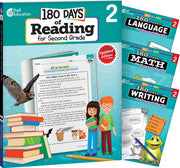 180 Days™: Reading, Math, Writing, & Language for Grade 2: 4-Book Set, Practice, Assess, Diagnose
