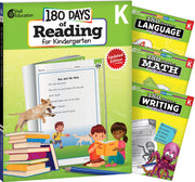 180 Days™: Reading, Math, Writing, & Language for Grade K: 4-Book Set, Practice, Assess, Diagnose