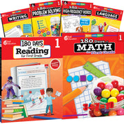 180 Days™: Reading, High-Frequency Words, Math, Problem Solving, Writing, & Language for Grade 1: 6-Book Set, Practice, Assess, Diagnose