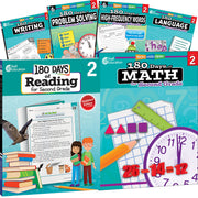 180 Days™: Reading, High-Frequency Words, Math, Problem Solving, Writing, & Language for Grade 2: 6-Book Set, Practice, Assess, Diagnose