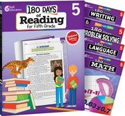 180 Days™: Reading, Math, Problem Solving, Writing, & Language for Grade 5: 5-Book Set, Practice, Assess, Diagnose