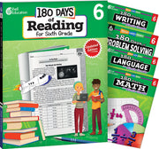 180 Days™: Reading, Math, Problem Solving, Writing, & Language for Grade 6: 5-Book Set, Practice, Assess, Diagnose