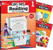 180 Days™: Reading, Writing and Math for Grade 1: 3-Book Set, Practice, Assess, Diagnose