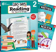 180 Days™: Reading, Writing and Math for Grade 2: 3-Book Set, Practice, Assess, Diagnose