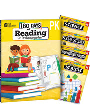 180 Days™: Reading, Math, High-Frequency Words Social Studies, and Science for Pre K 5- Book Set, Practice, Assess, Diagnose