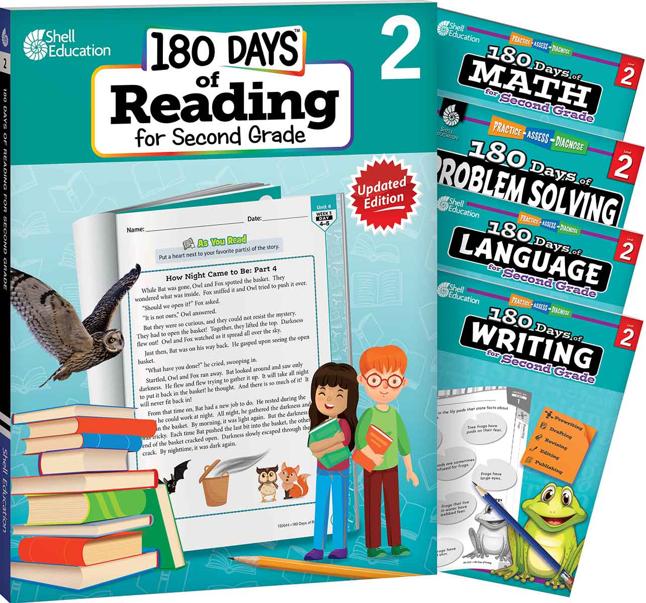 180 Days™: Reading, Math, Language, Writing, & Problem Solving for Grade 2:  5-Book Set, Practice, Assess, Diagnose