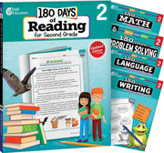 180 Days™: Reading, Math, Language, Writing, & Problem Solving for Grade 2:  5-Book Set, Practice, Assess, Diagnose