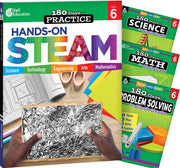 180 Days™: STEAM, Science, Math, & Problem Solving Grade 6: 4-Book Set, Practice, Assess, Diagnose
