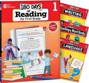 180 Days™: Reading 2nd Ed, Writing, Spelling, & Language Grade 1: 4-Book Set, Practice, Assess, Diagnose