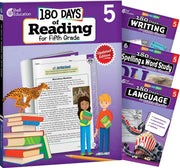 180 Days™: Reading 2nd Ed, Writing, Spelling, & Language Grade 5: 4-Book Set, Practice, Assess, Diagnose