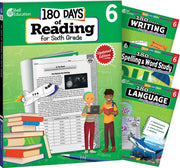 180 Days™: Reading 2nd Ed, Writing, Spelling, & Language Grade 6: 4-Book Set, Practice, Assess, Diagnose