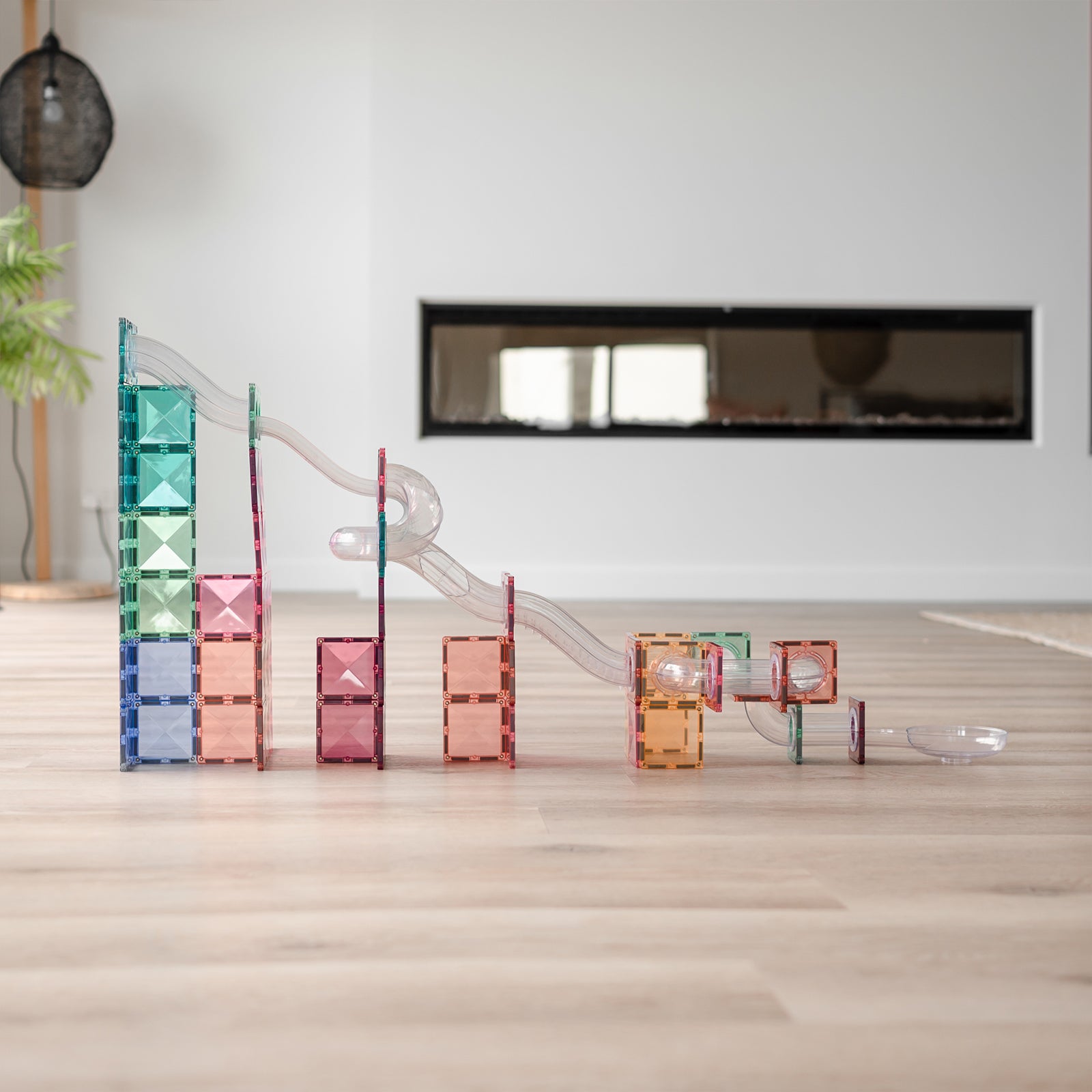 Magnetic Tiles Pastel Ball Run Expansion Pack, 80 Pieces