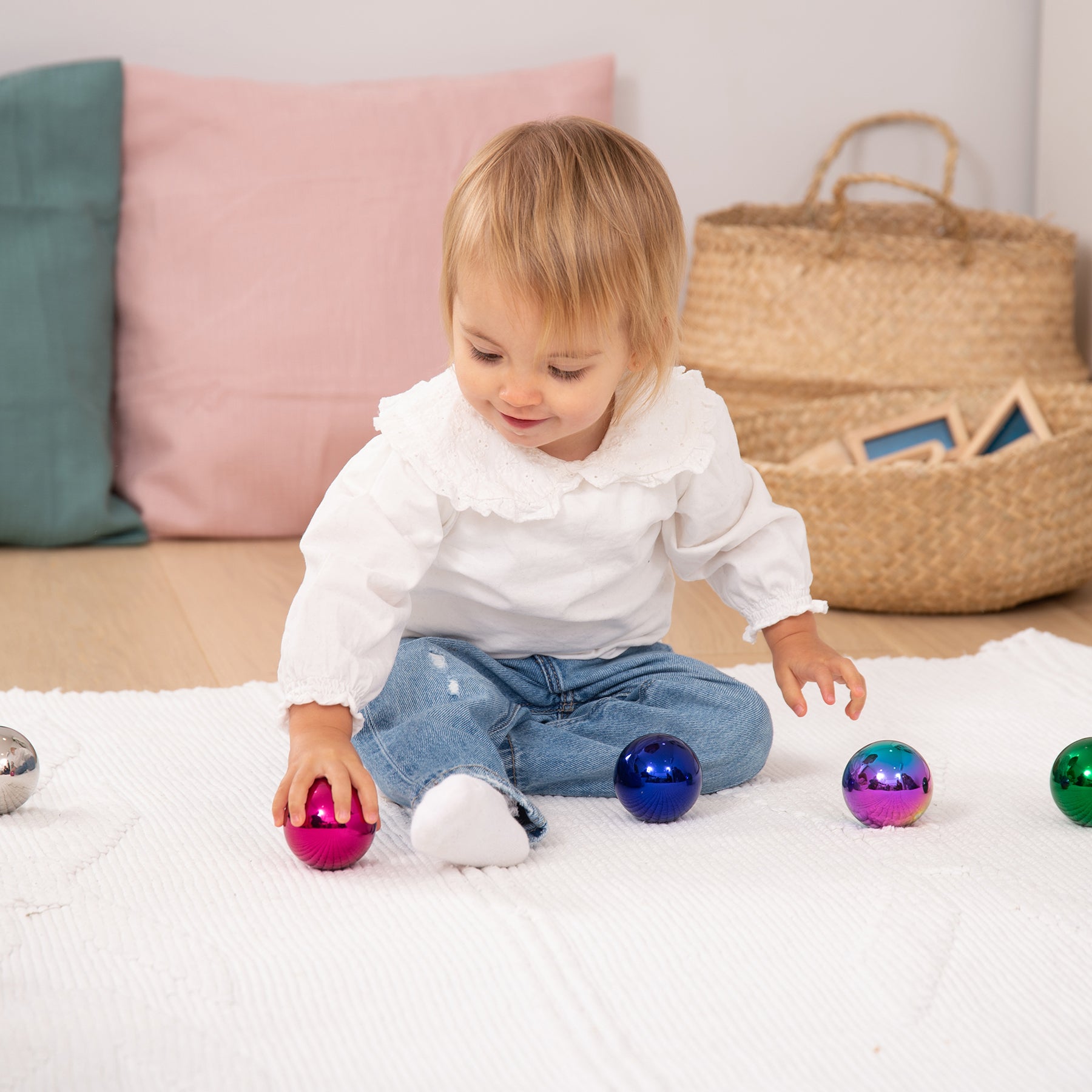 Sensory Reflective Color Mystery Balls, Set of 6