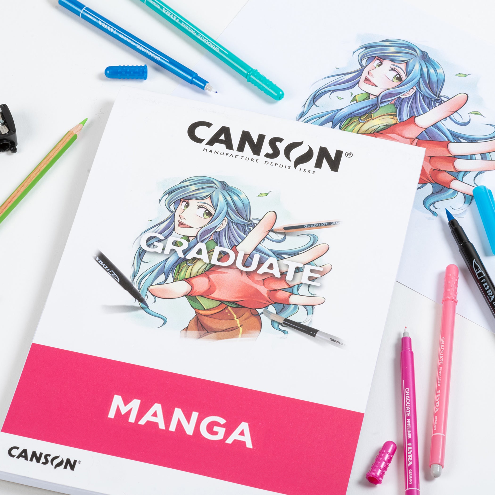 Graduate Manga Pad, Foldover Binding, 20 Sheet, 11x14 inch, 1 Count