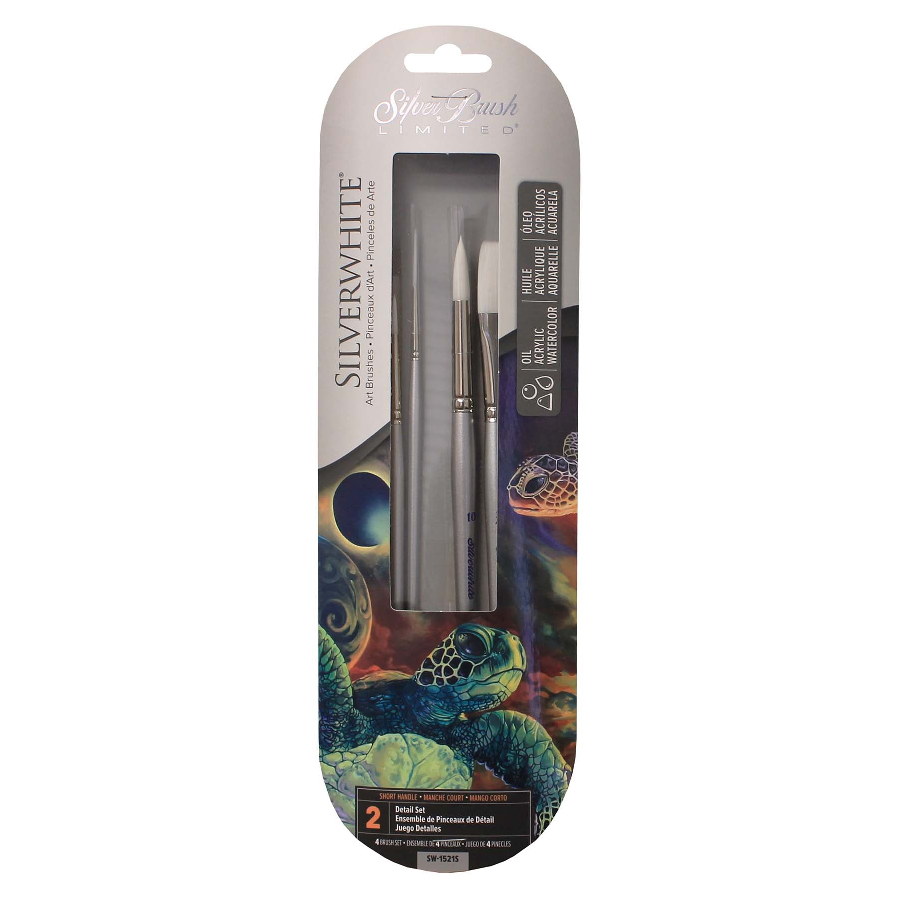 Silverwhite® Short Handle BETTER 4-Piece W/C Brush Set