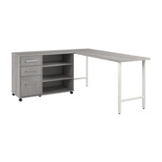 Bush Business Furniture Hustle 72W x 24D Computer Desk and Storage Cabinet with Drawers and Shelves in Platinum Gray - 71.02" Width x 23.34" Depth x 30.07" Height