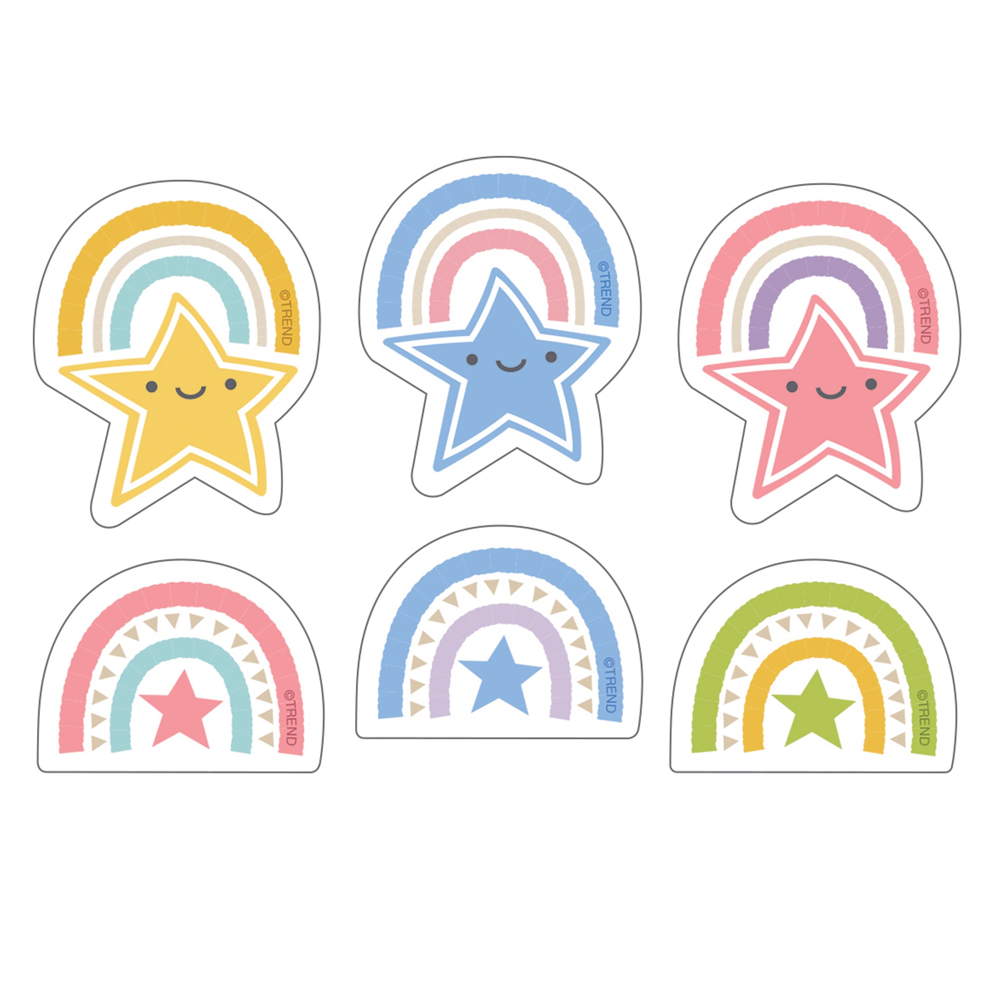 Rainbows & Stars Large superShapes Stickers, 120 Count