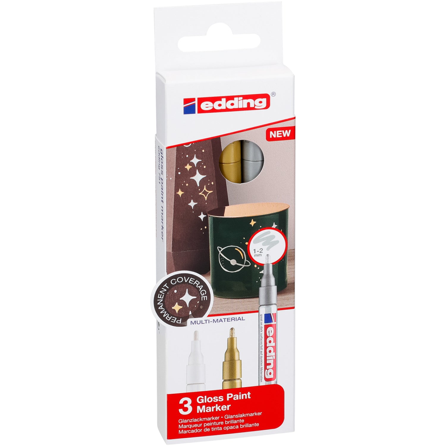 edding 751 Gloss Paint Marker - Set of 3 - Metallic