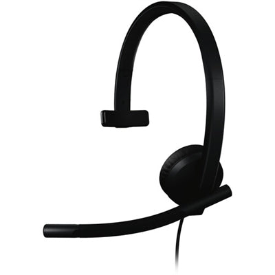 Logitech H570e USB Wired Mono Headset, USB-A, Noise-Canceling Mics, Inline Controls, Certified for Microsoft Teams, Black
