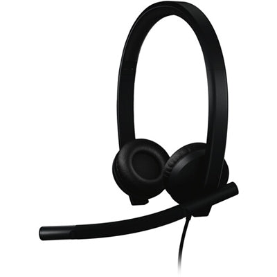 Logitech H570e USB Wired Stereo Headset, USB-C, Noise-Canceling Mics, Inline Controls, Certified for Microsoft Teams, Black