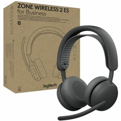Logitech Zone Wireless 2 ES for Business - Noise-Canceling Wireless Headset with Adaptive Hybrid ANC, Microsoft Teams Certified, USB-C &amp; USB-A, Graphite