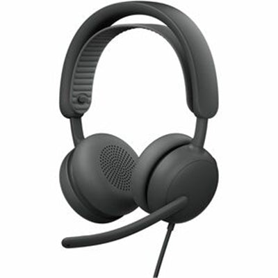 Logitech Zone Wired 2 for Business - Noise-Canceling Headset with Adaptive Hybrid ANC, Zoom &amp; Google Certified, USB-C with USB-A adapter - Graphite