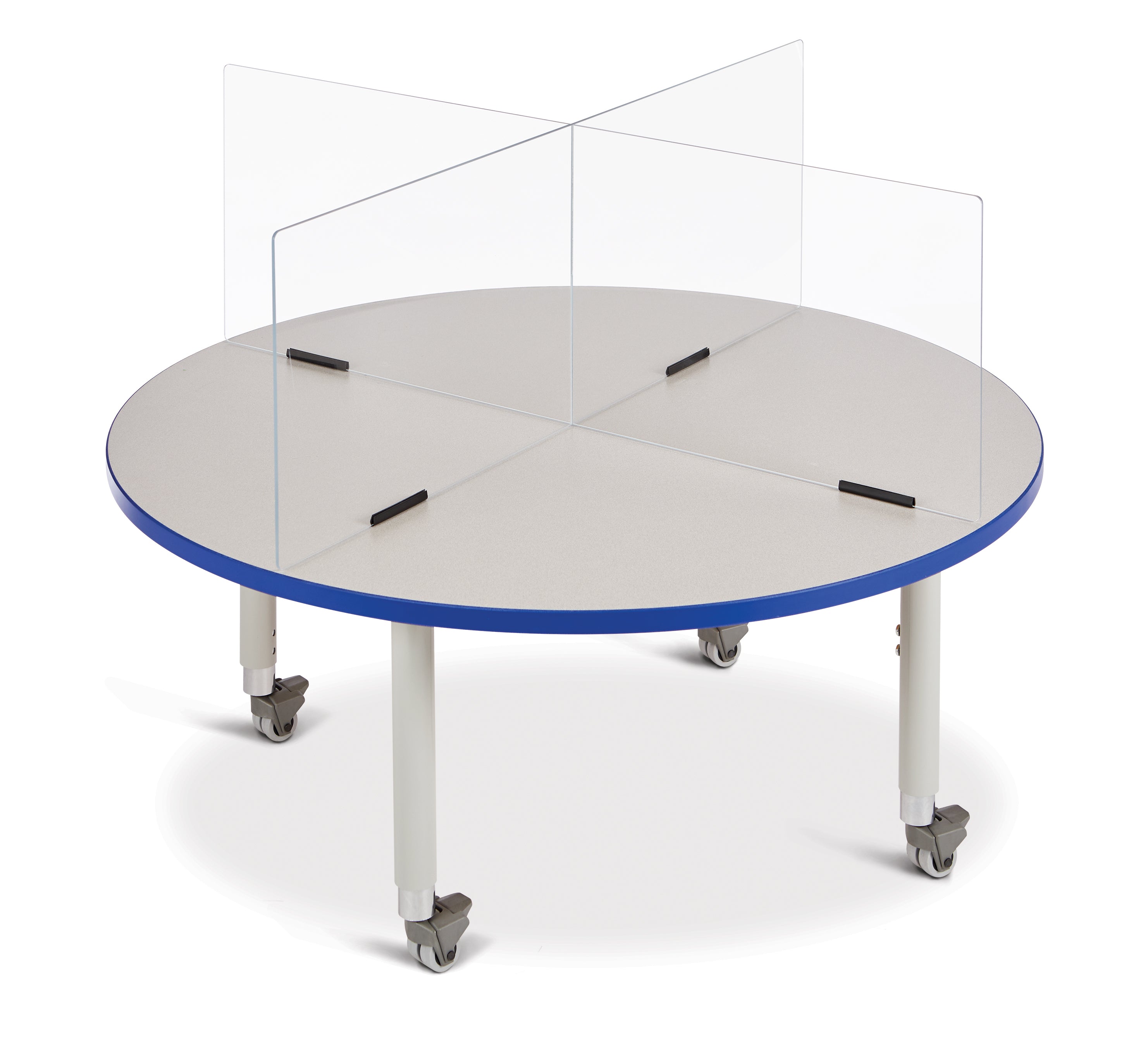 Berries® Round Activity Table - 48" Diameter, Mobile - Freckled Gray/Blue/Gray