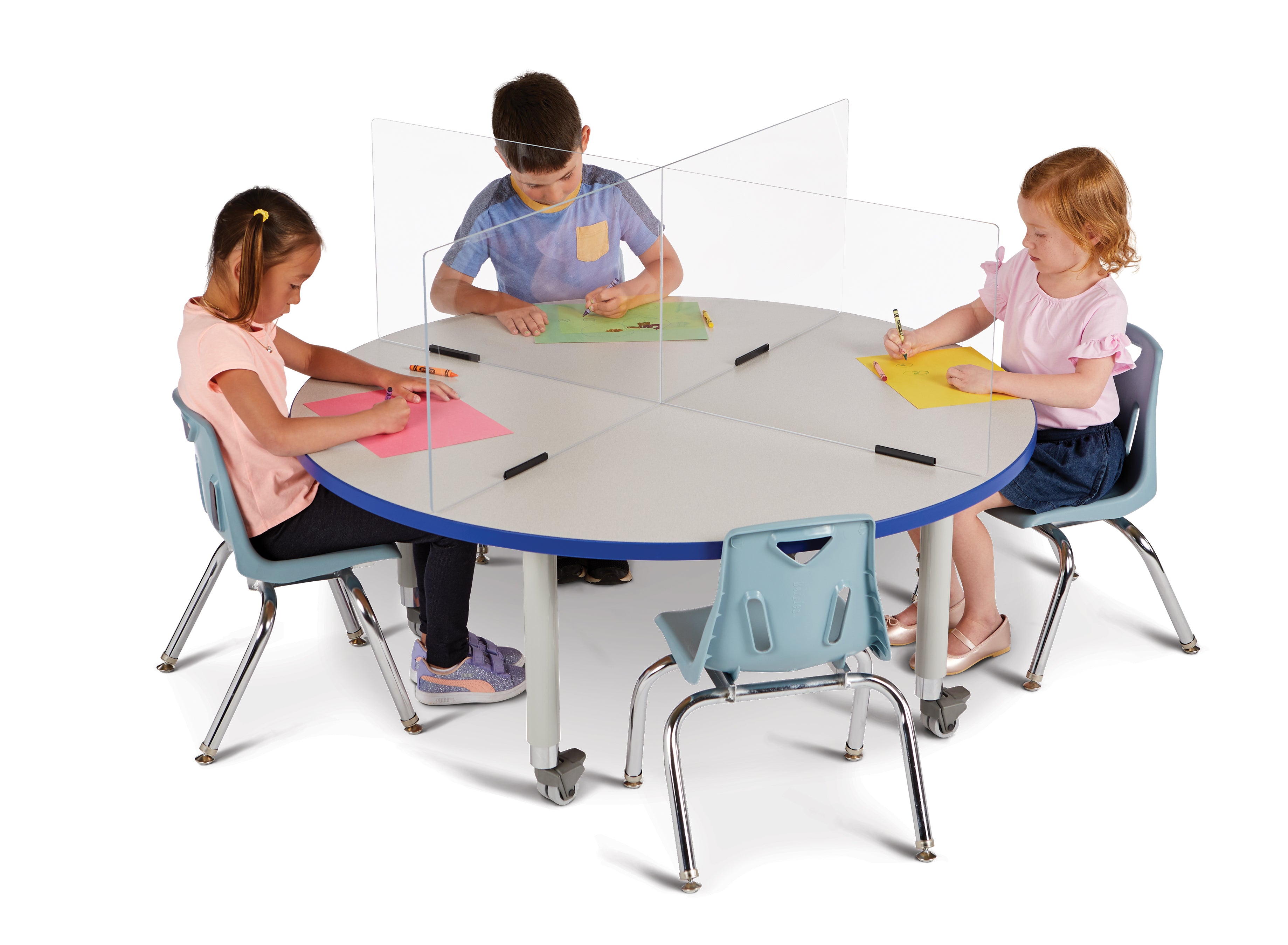 Jonti-Craft® See-Thru Table Divider Shields - 4 Station - 35.5" x 35.5" x 16"