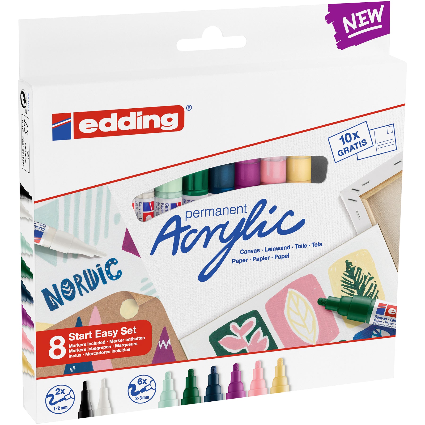 edding Acrylic Marker Starter Set - Set of 8 - Nordic