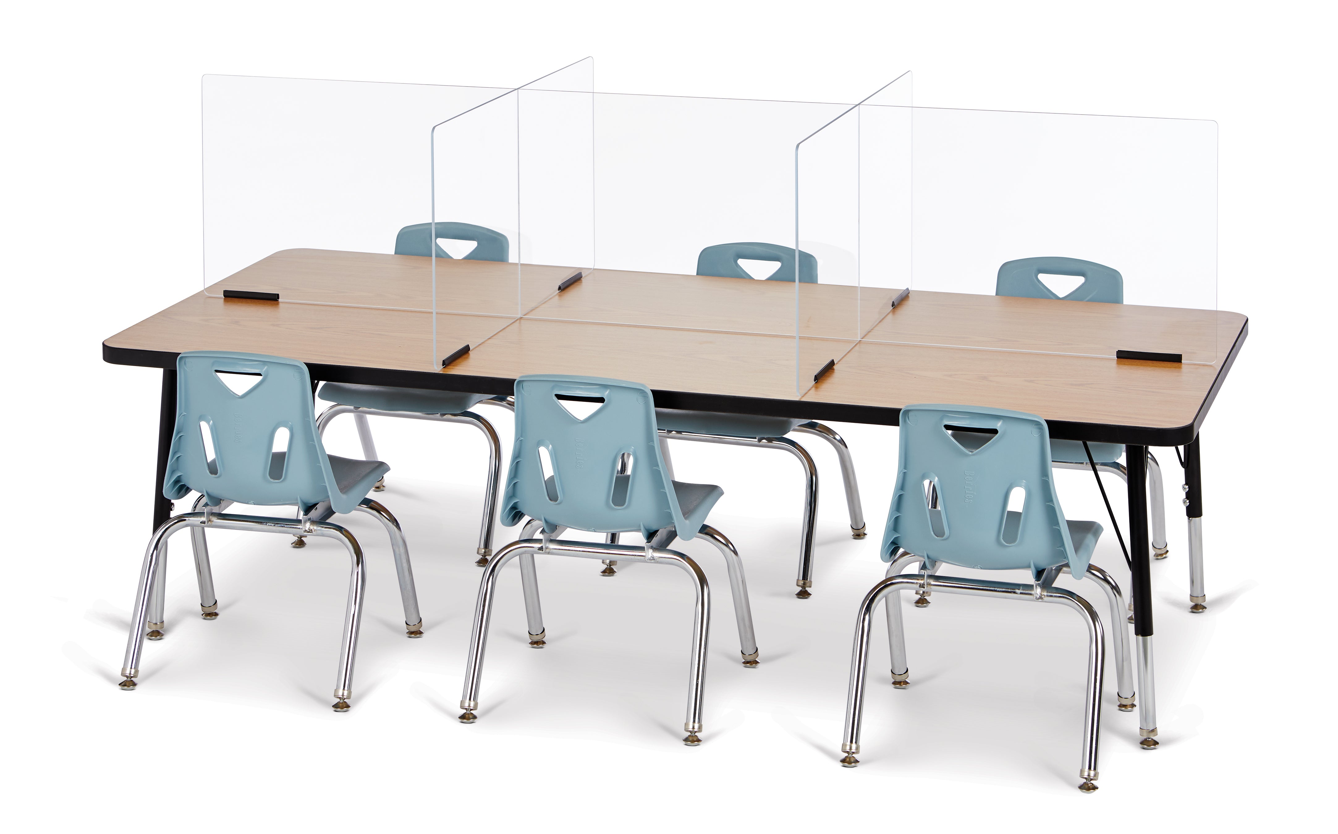 Jonti-Craft® See-Thru Table Divider Shields - 6 Station - 70.5" x 29.5" x 16"