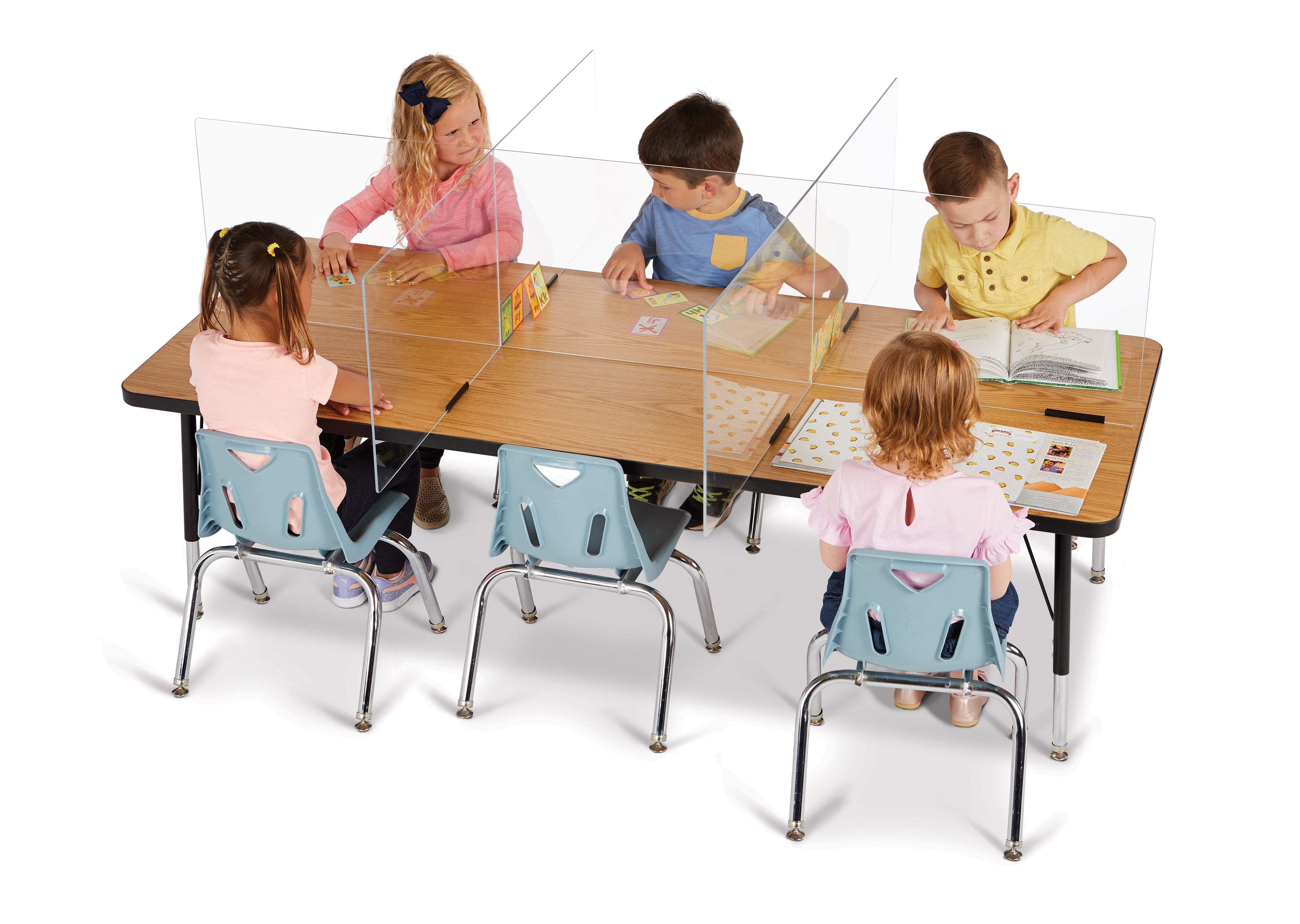 Jonti-Craft® See-Thru Table Divider Shields - 6 Station - 70.5" x 47.5" x 16"
