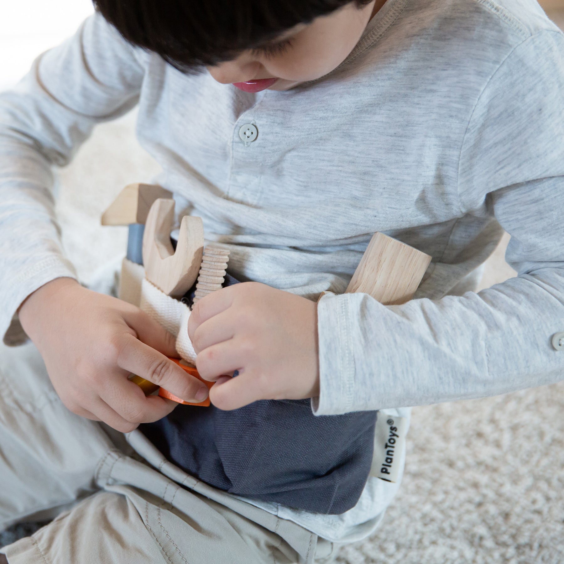 Pretend Play Tool Belt and Wooden Tool Set